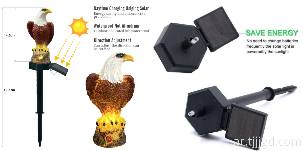Solar Resin Eagle Ground Light